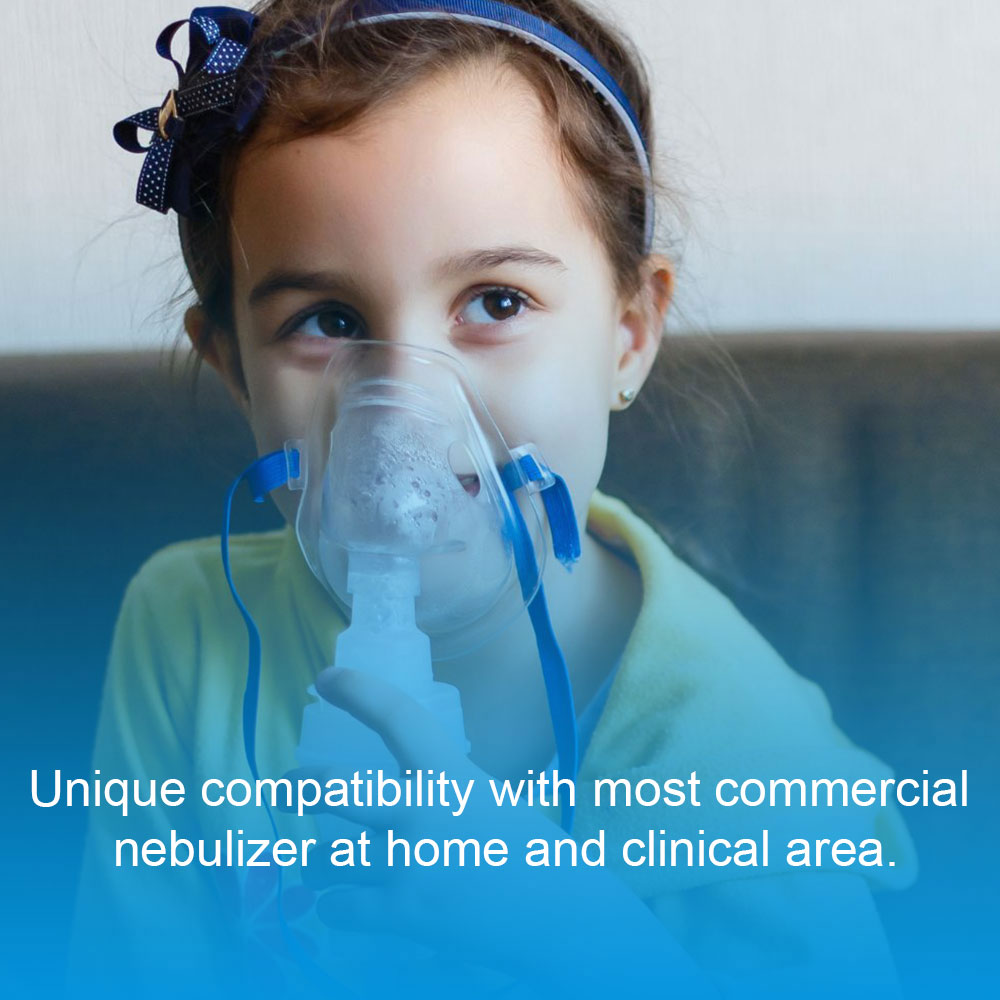 Unique compatibility with most commercial nebulizer at home and clinical area